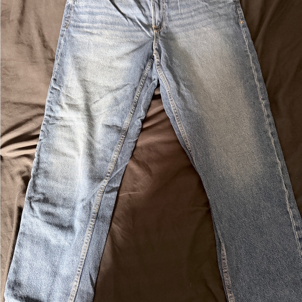 Bershka Men's Straight Blue Jeans